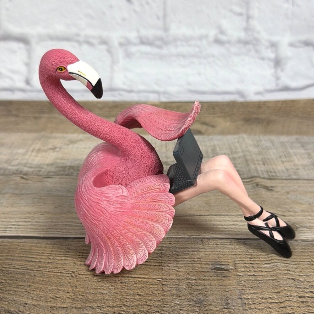 Sitting Exec Office Ballet Dancer Pink Flamingo Ballerina Shelf Sitter Laptop - Picture 9 of 14